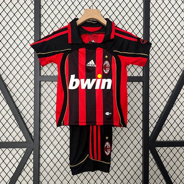 Camiseta AC Milan Replica Primera Ropa Retro Niño 2006 2007